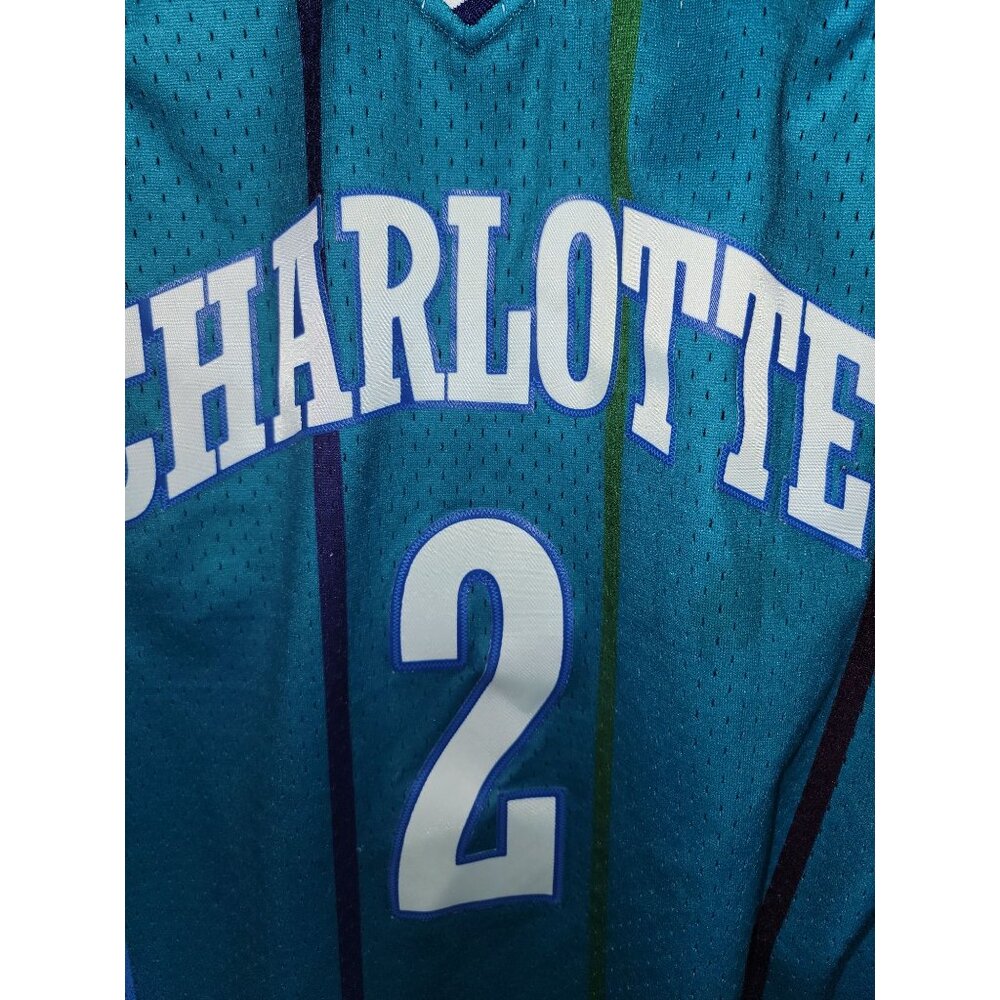 Charlotte Hornets Larry Johnson Mitchell and Ness Hardwood Classics Jersey Men's - Picture 2 of 8